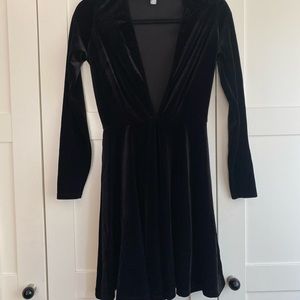 American Apparel - black velour dress
